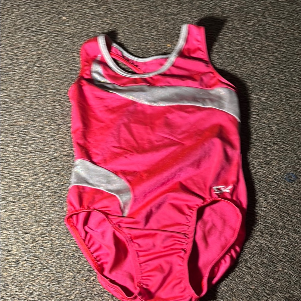 Pink and Silver Athletic Leotard